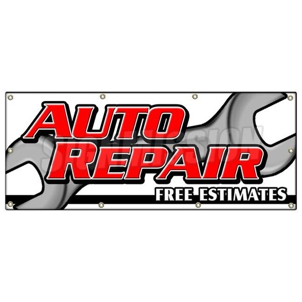 AUTO REPAIR FREE ESTIMATES BANNER SIGN cars a/c brake muffler tire acsi